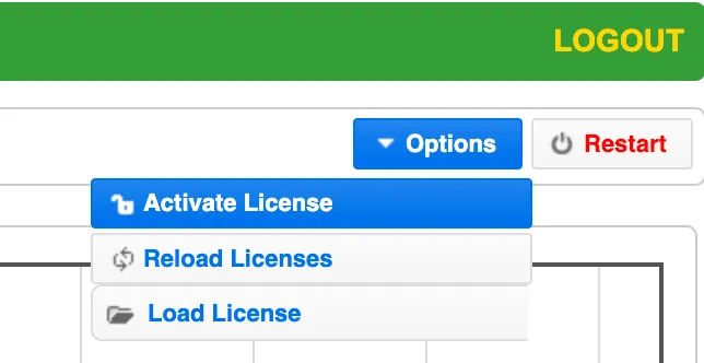 Activate License Option