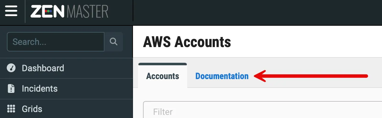 AWS Documentation Tab