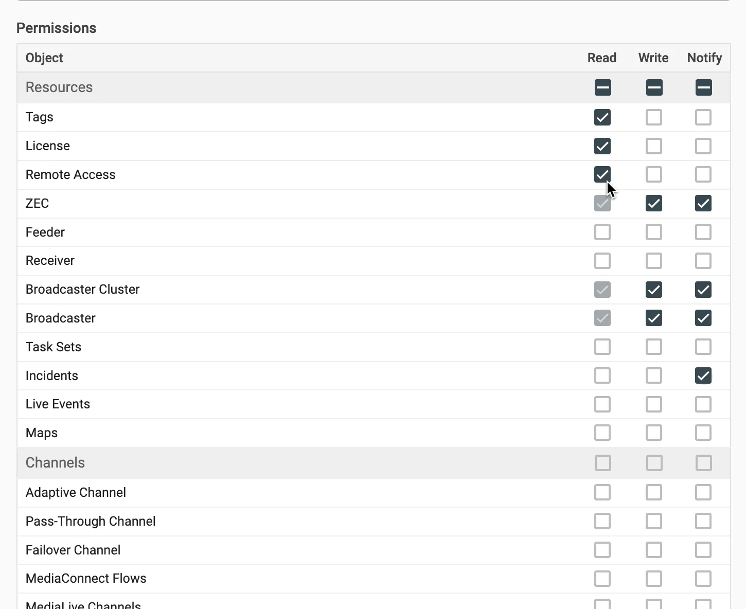 Role Permissions