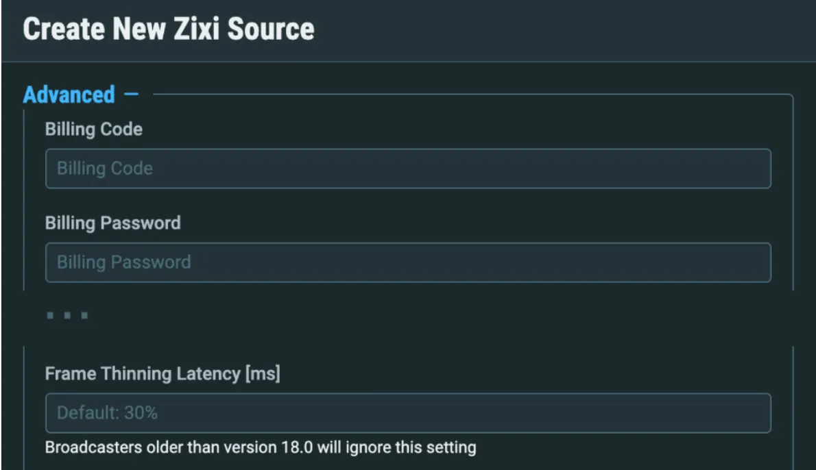 Frame Thinning for Zixi Sources and Targets Frame Thinning for Zixi Sources and Targets
