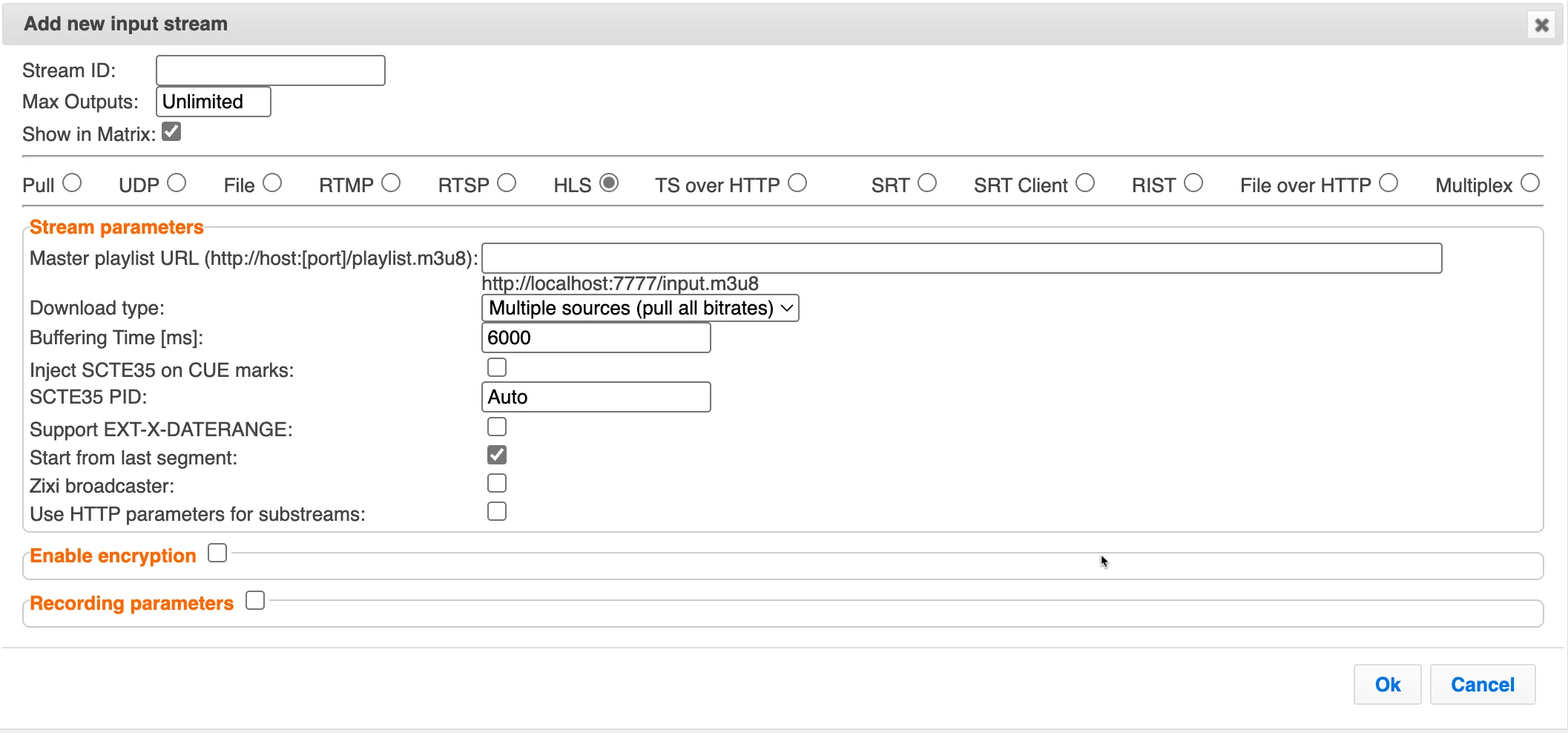 New HLS Input New HLS Input