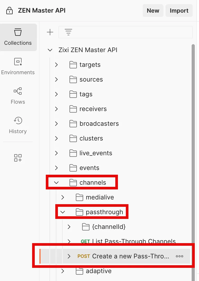 Create Pass-Through Channel Request