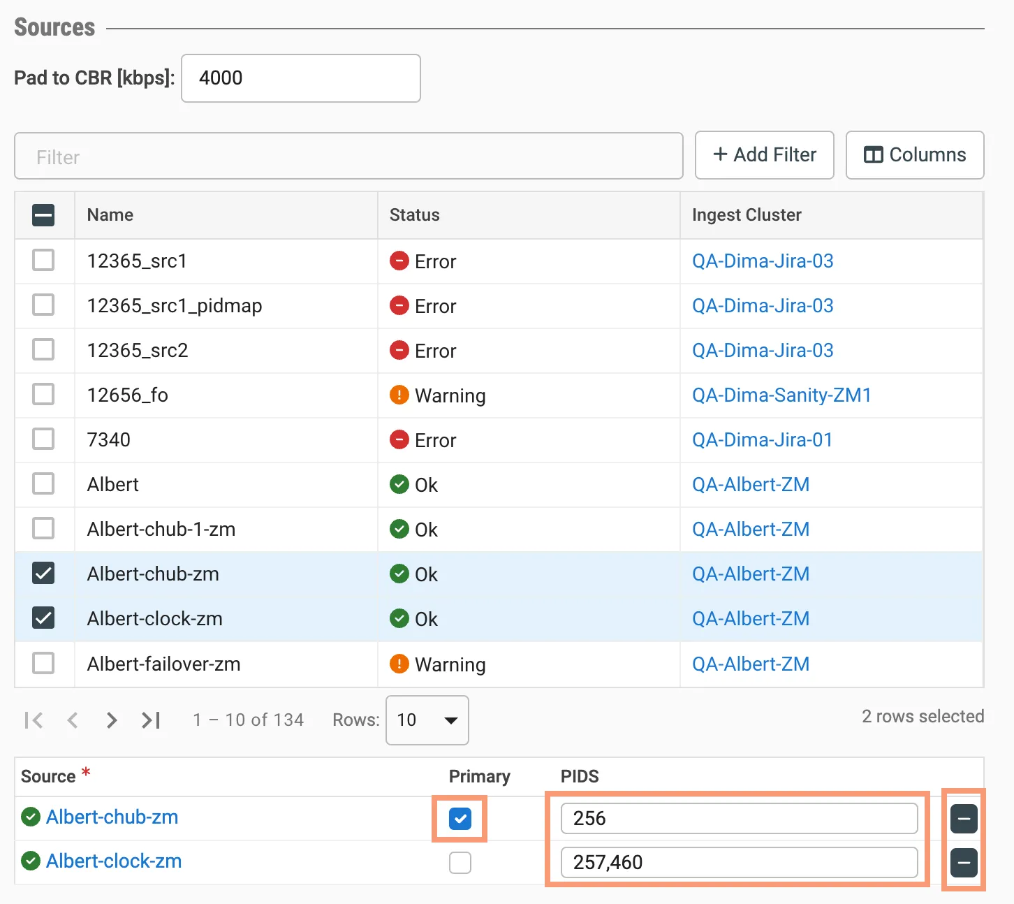 Sources for SPTS Multiplex Sources for SPTS Multiplex