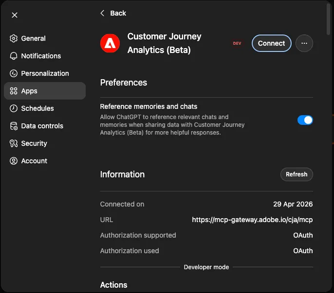 Connect application to respective IMS Org