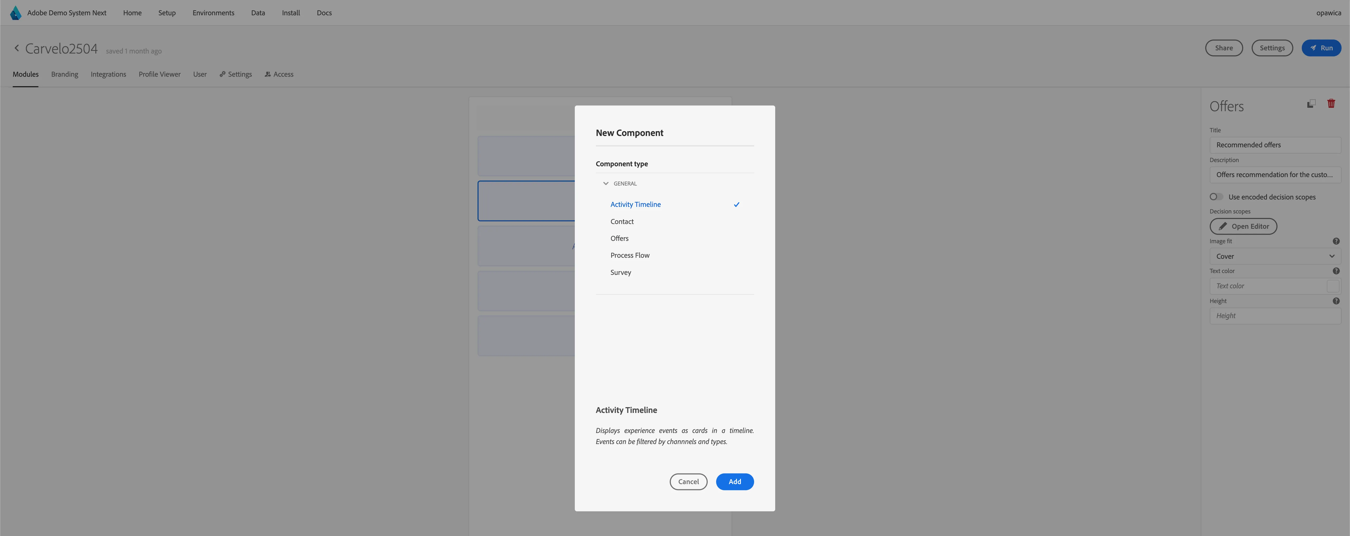 Adding a new module to the application