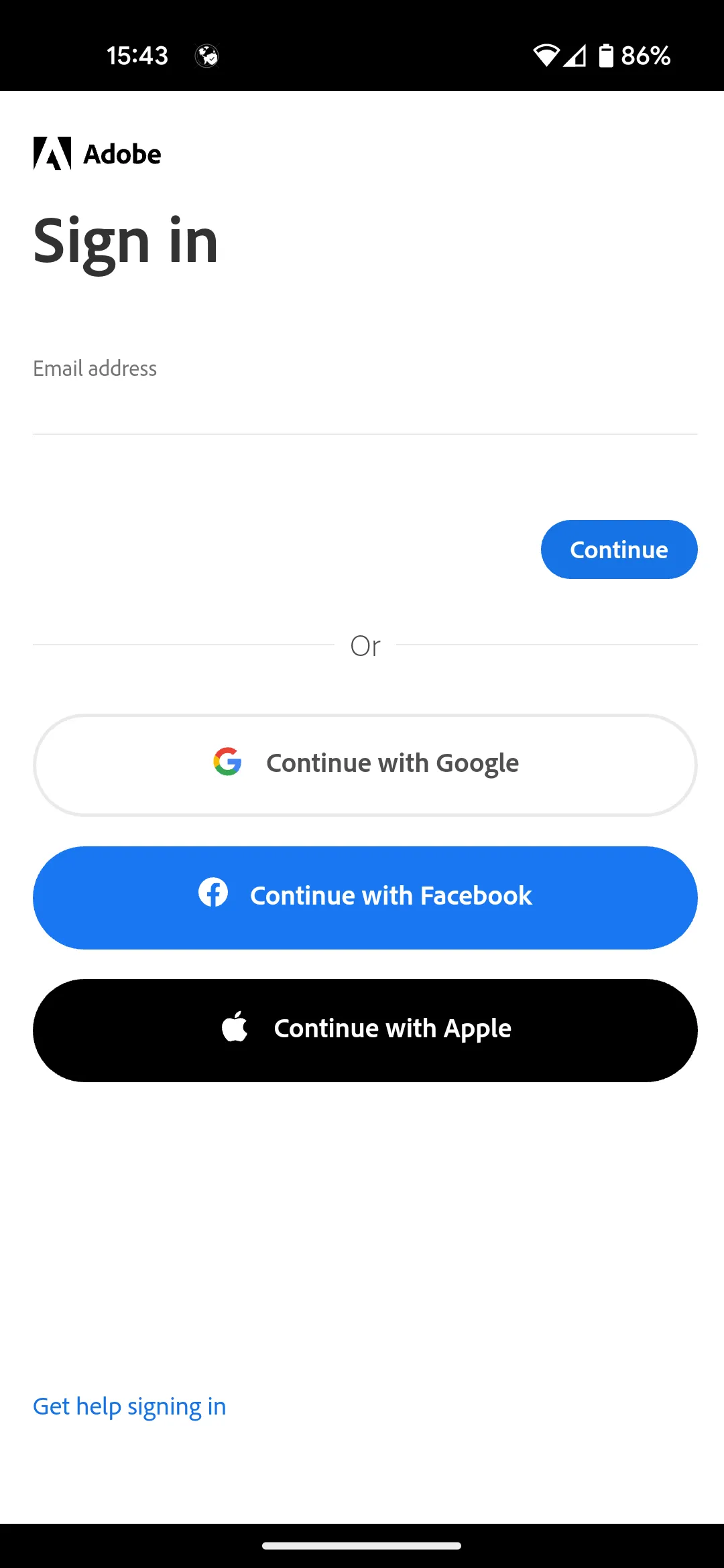 Adobe  login