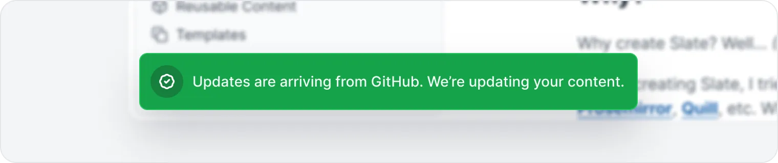 Updating content notification Updating content notification