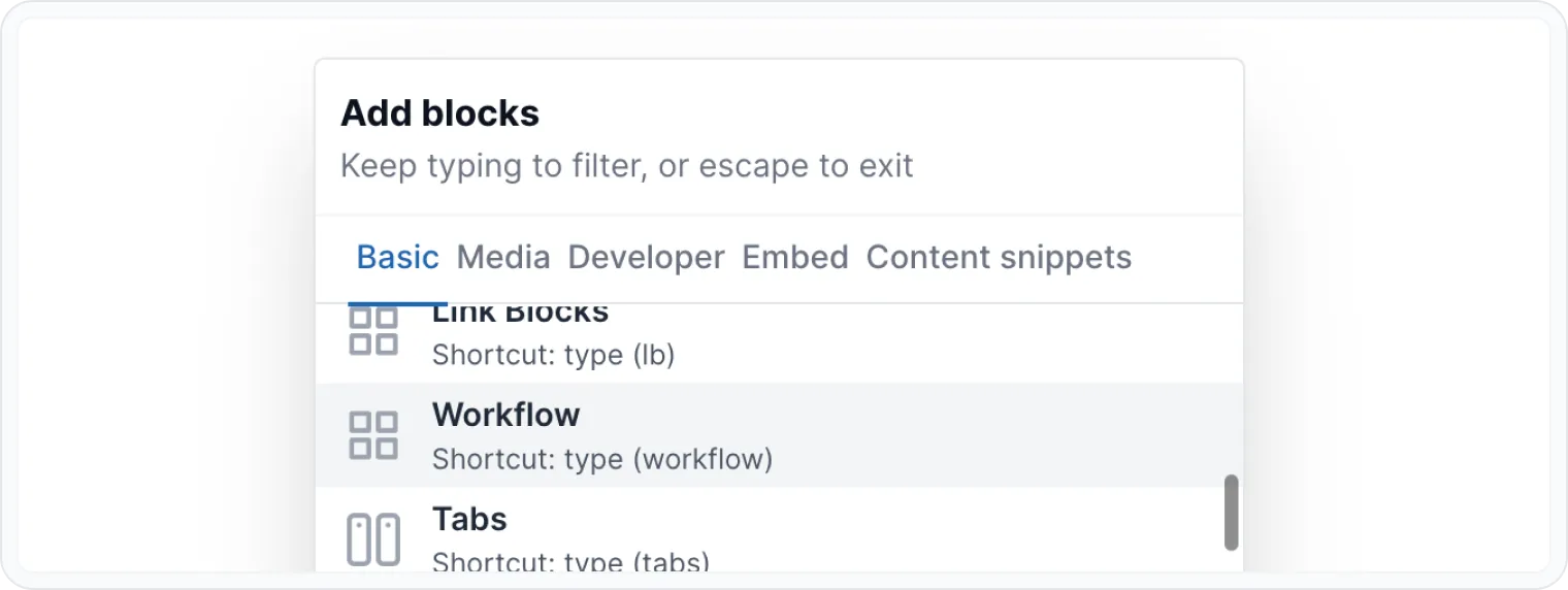 Select Workflow Select Workflow