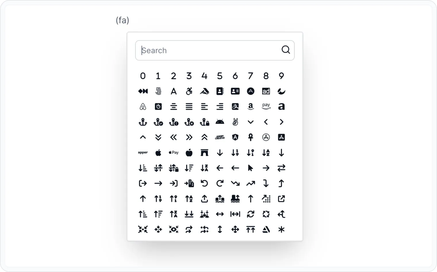Font awesome icons
