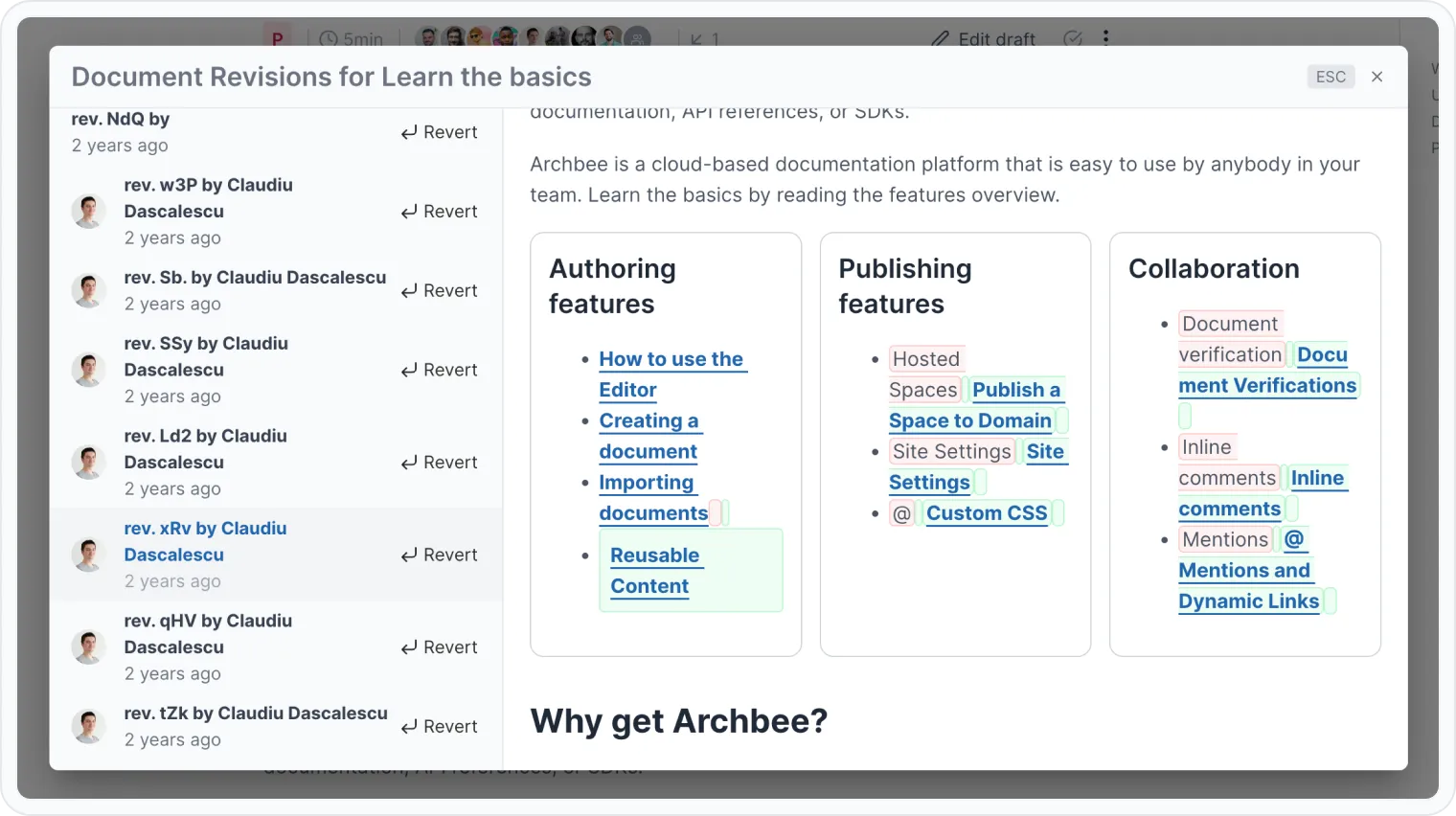 Document versions Document versions