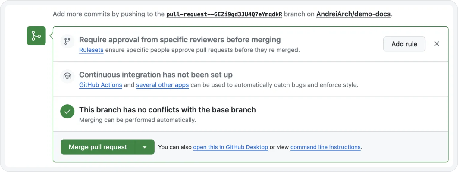 Merge pull request button Merge pull request button