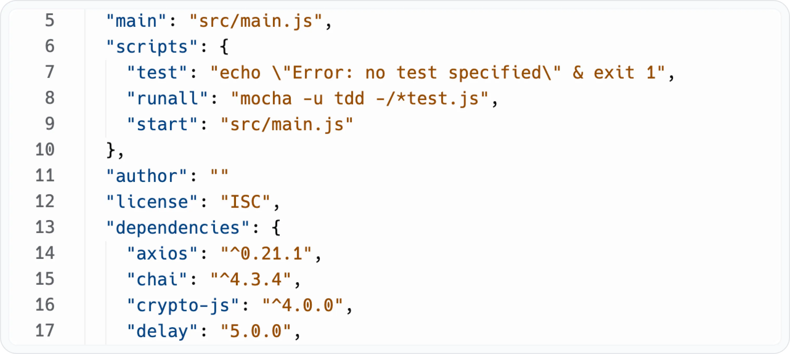 Code snippet example Code snippet example