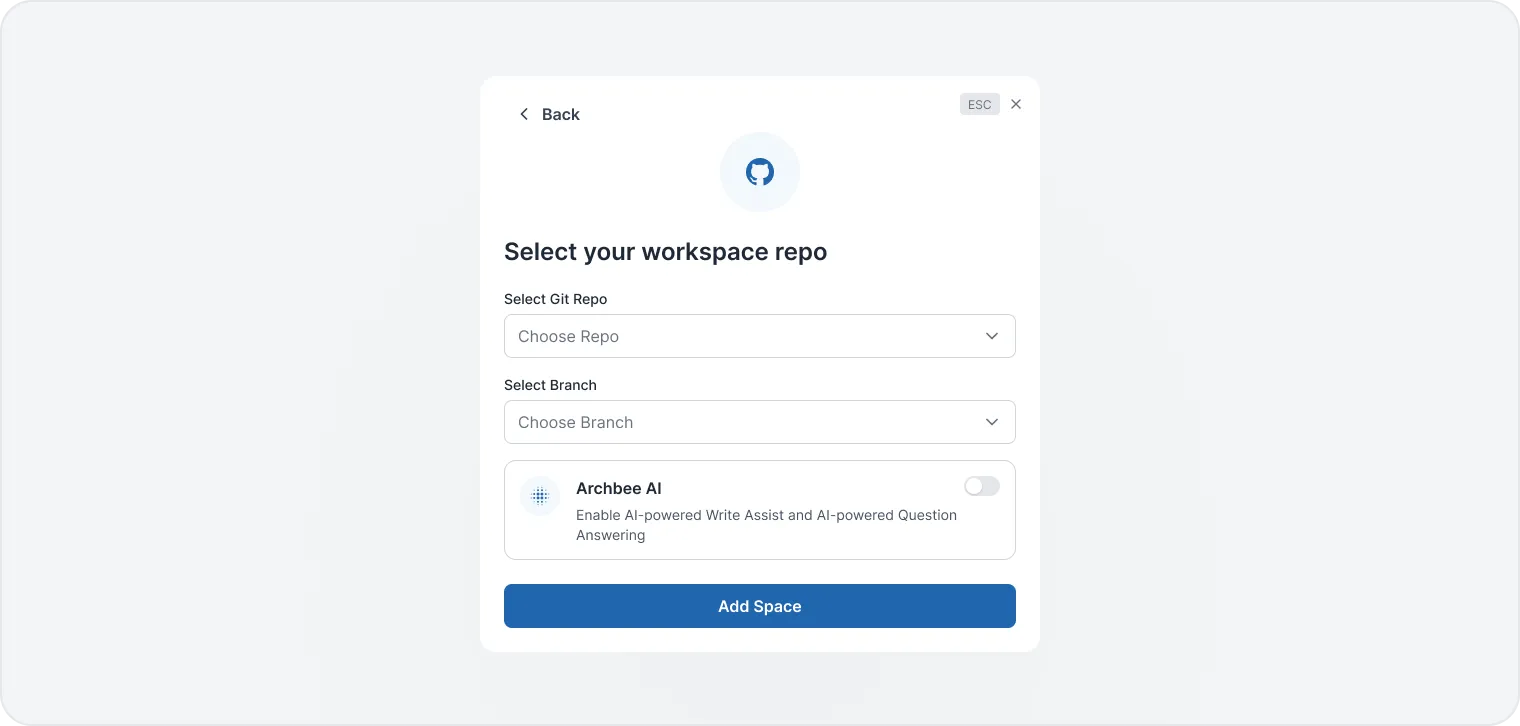 Select GitHub repo Select GitHub repo