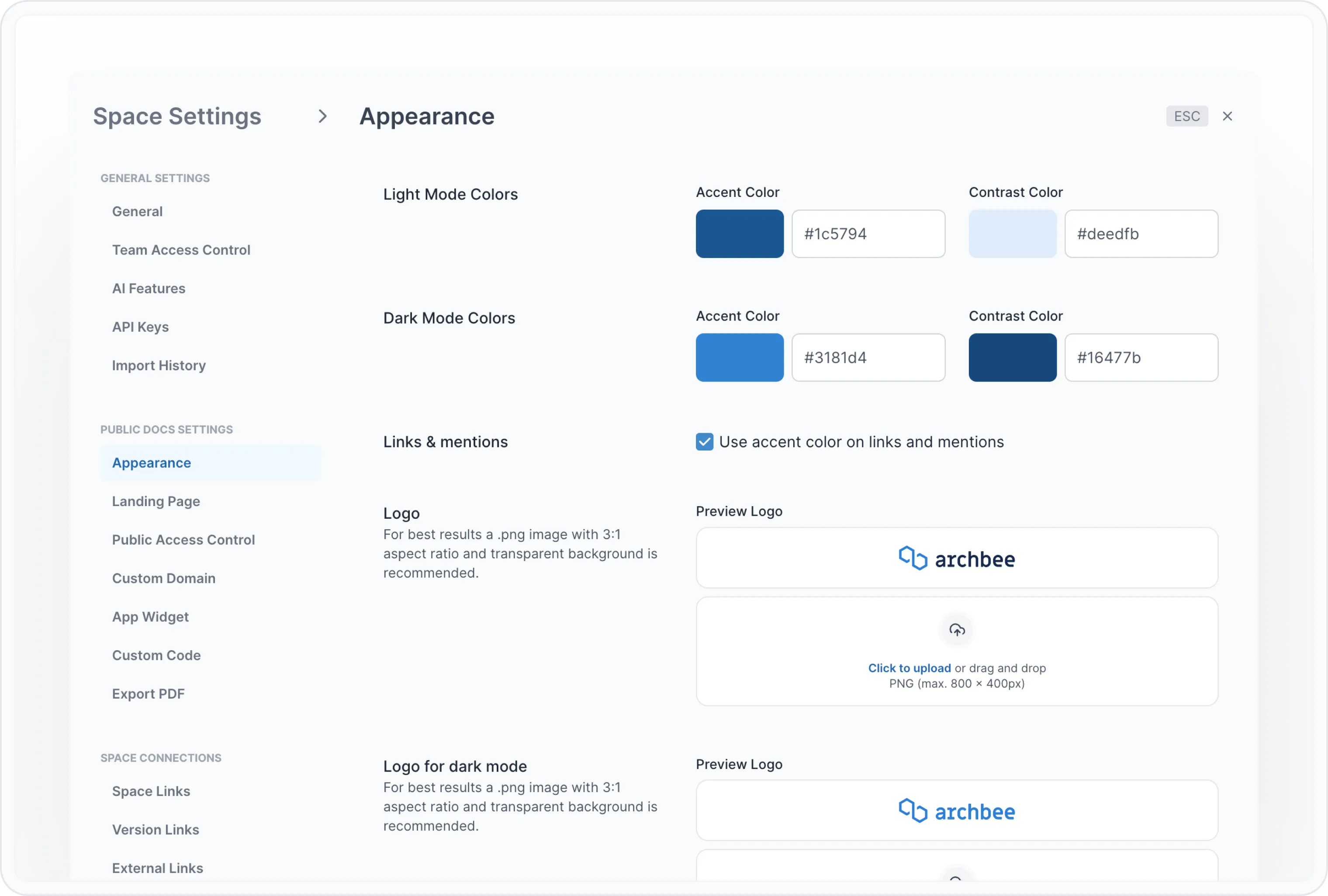 Archbee Appearance Options Archbee Appearance Options