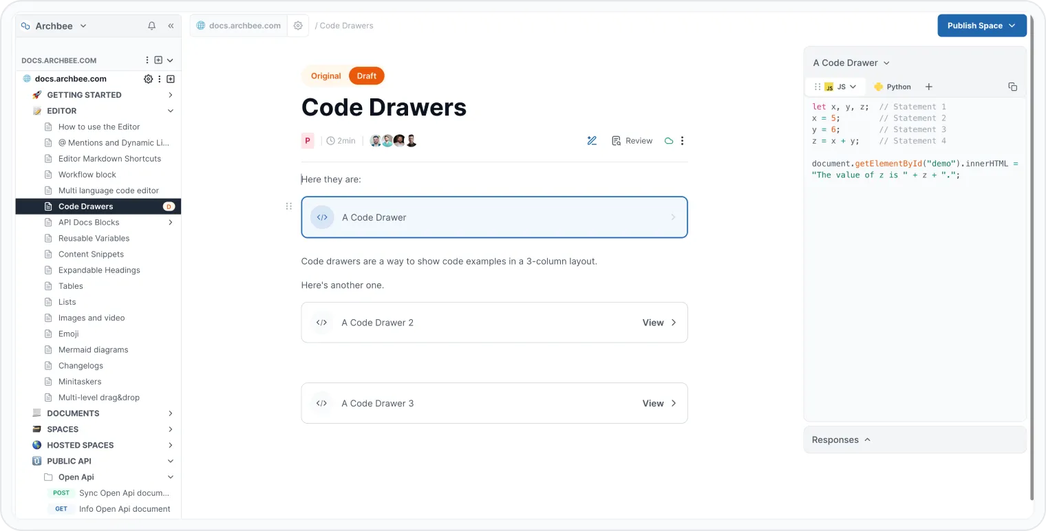Code drawers Code drawers