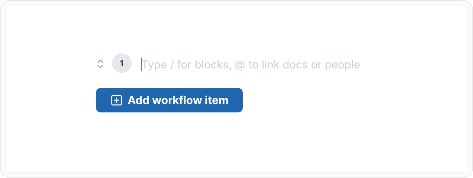 Workflow block Workflow block