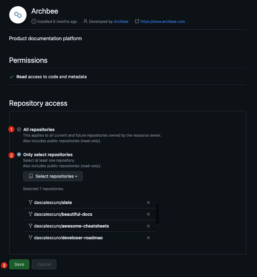 Select repositories