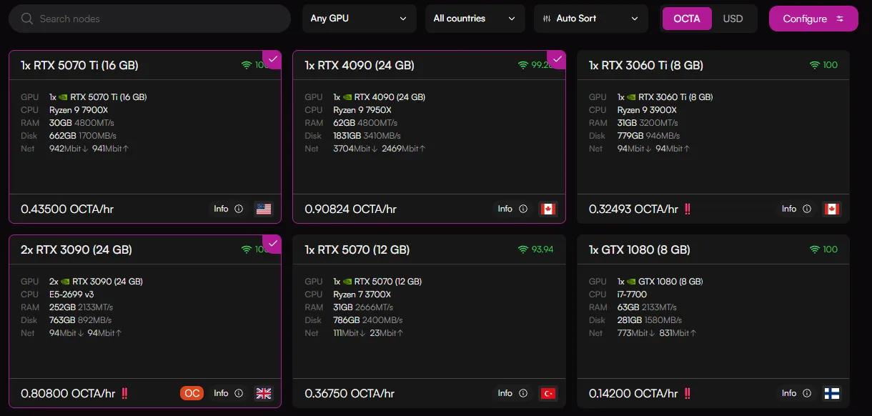 Multiple nodes selected