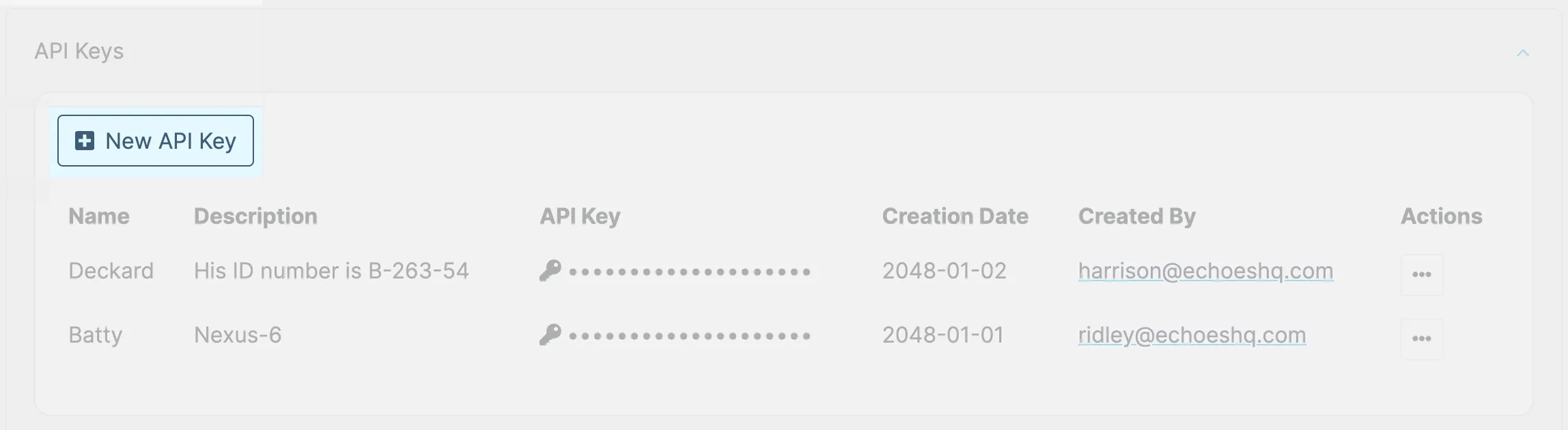 Create API Key