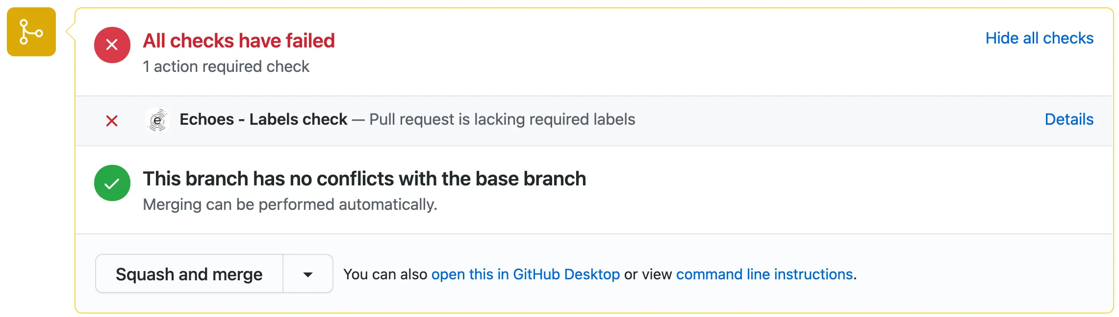 Failed GitHub check Failed GitHub check