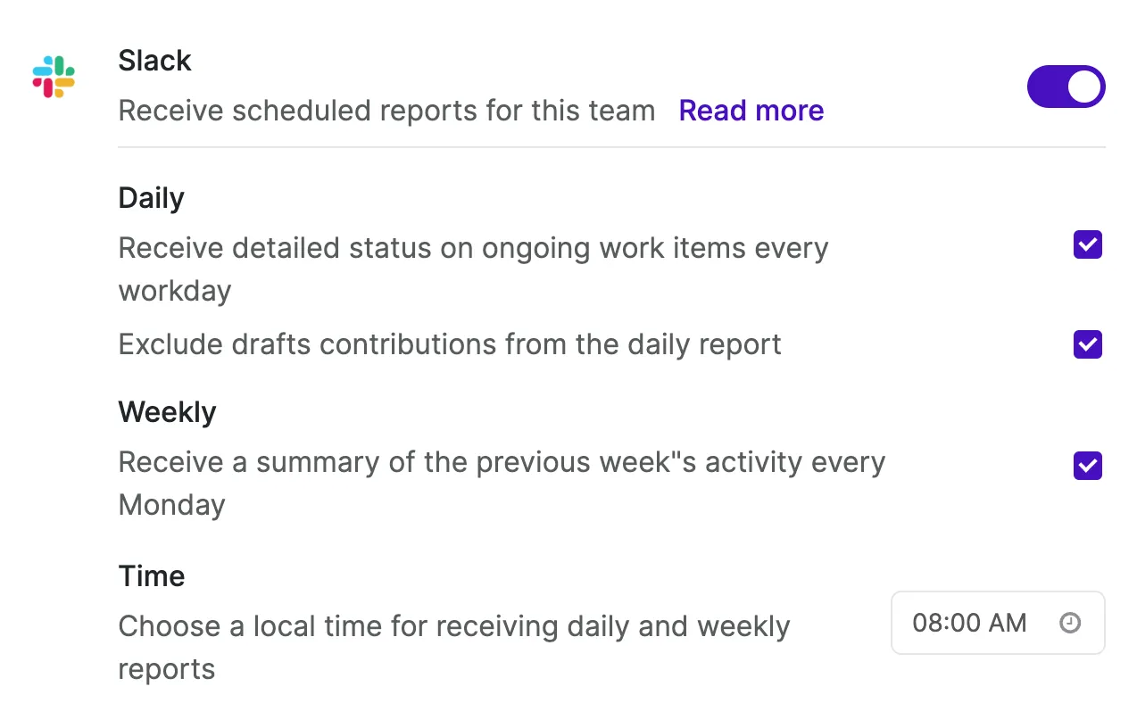 Slack team notifications Slack team notifications