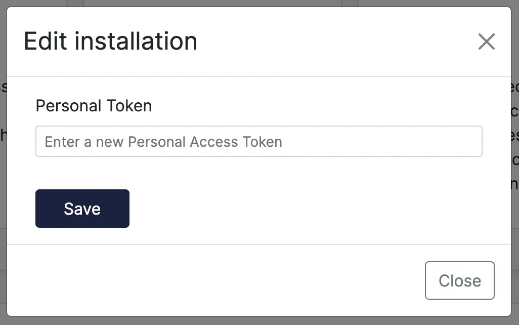 Edit the Personal Access Token