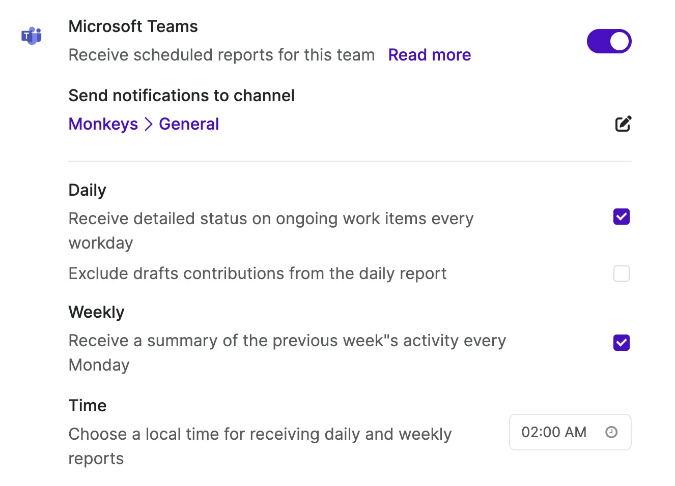 Echoes configure reports