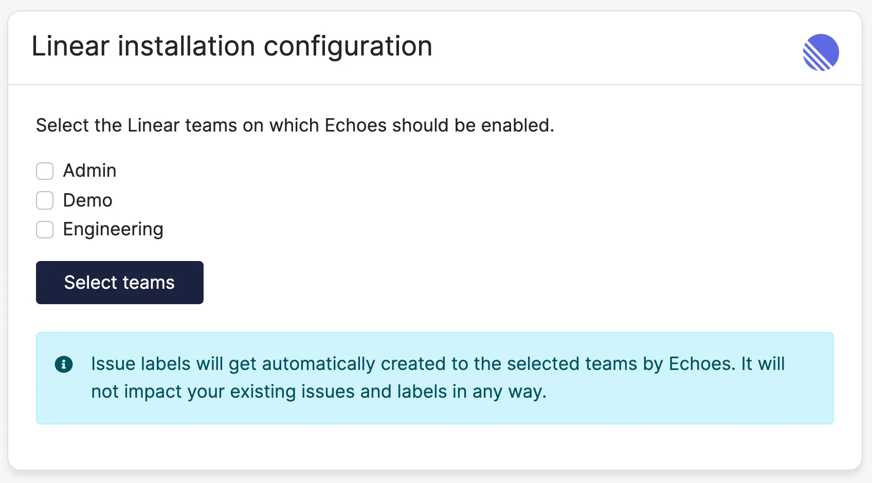 Selecting Linear teams