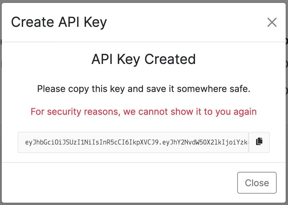 Save the API Key