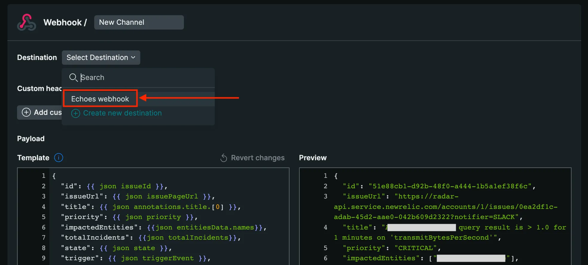 New Relic Workflow configuration
