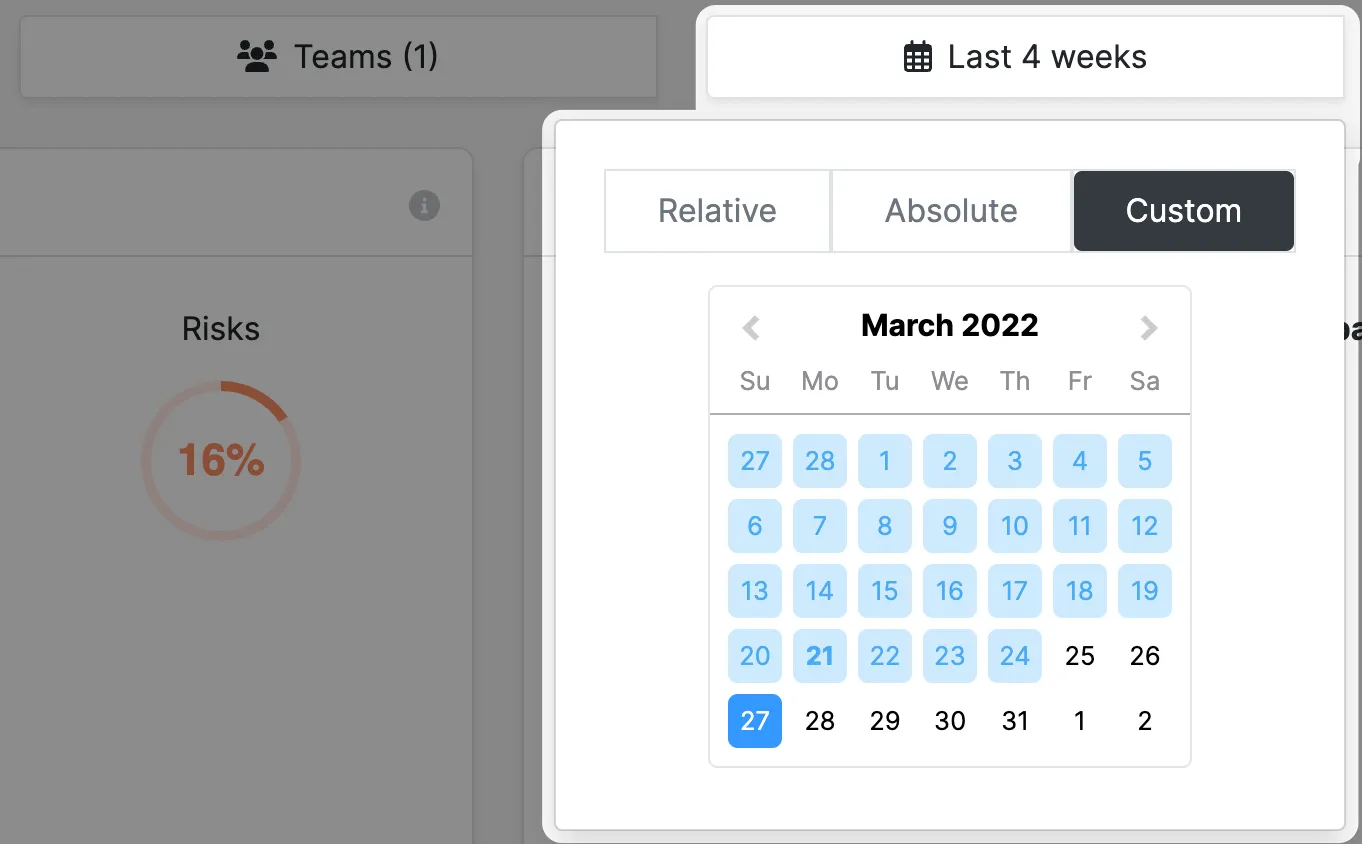 Custom date range filter Custom date range filter