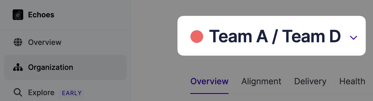Team report quick switcher