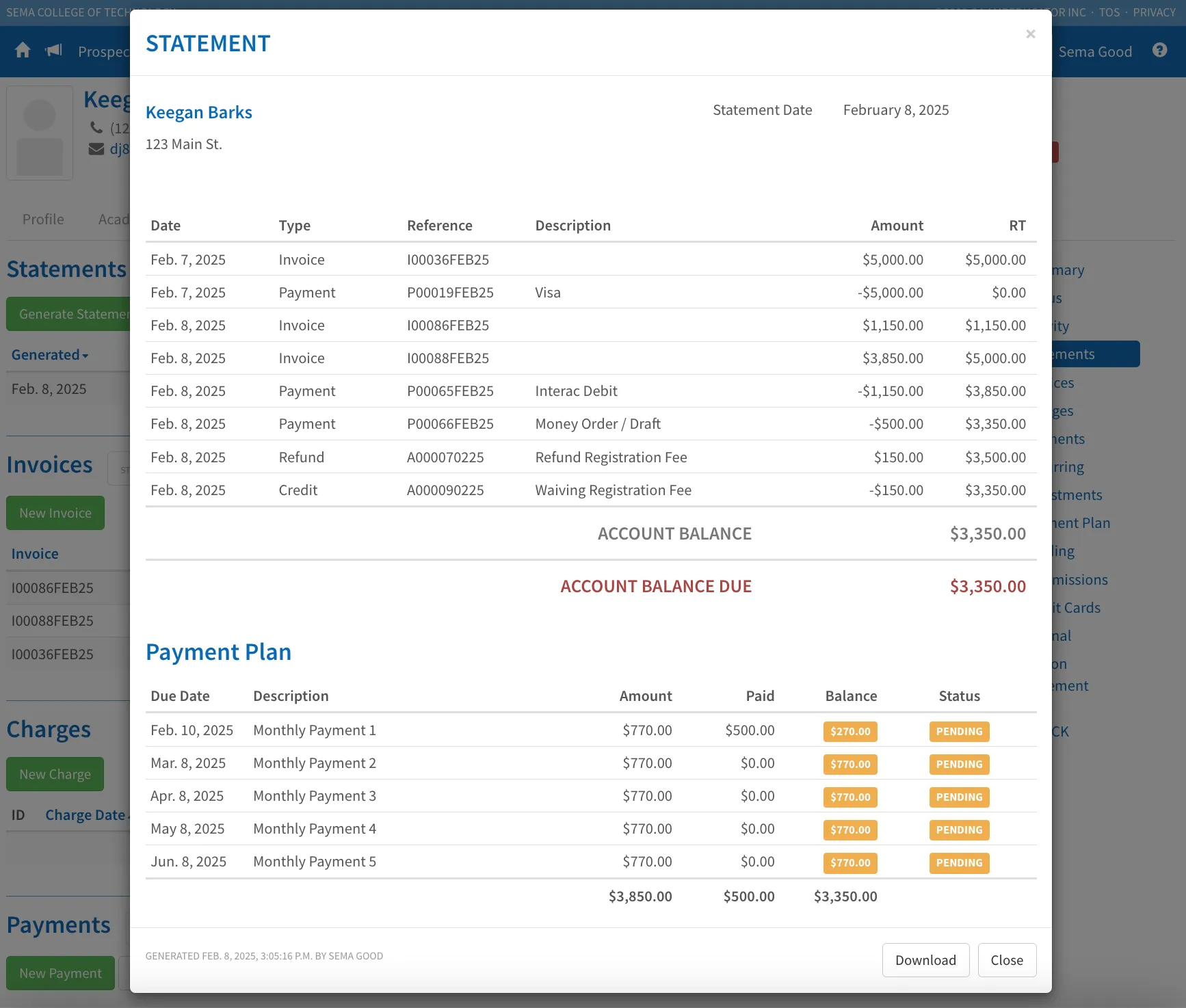 View Statement Example