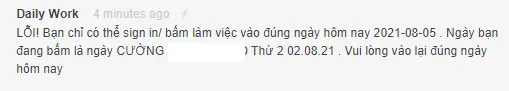 Ví dụ việc hàng ngày