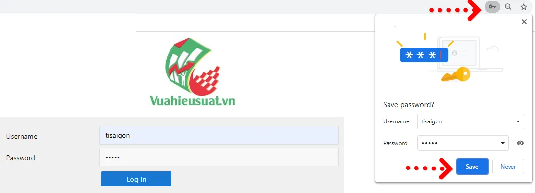Hình chìa khóa ở góc phải thanh bar Hình chìa khóa ở góc phải thanh bar