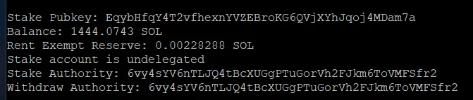 Output if stake has been removed Output if stake has been removed