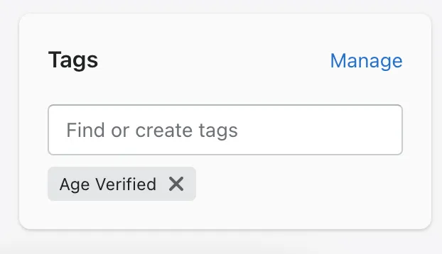 Age Verified Tag Shopify Age Verified Tag Shopify
