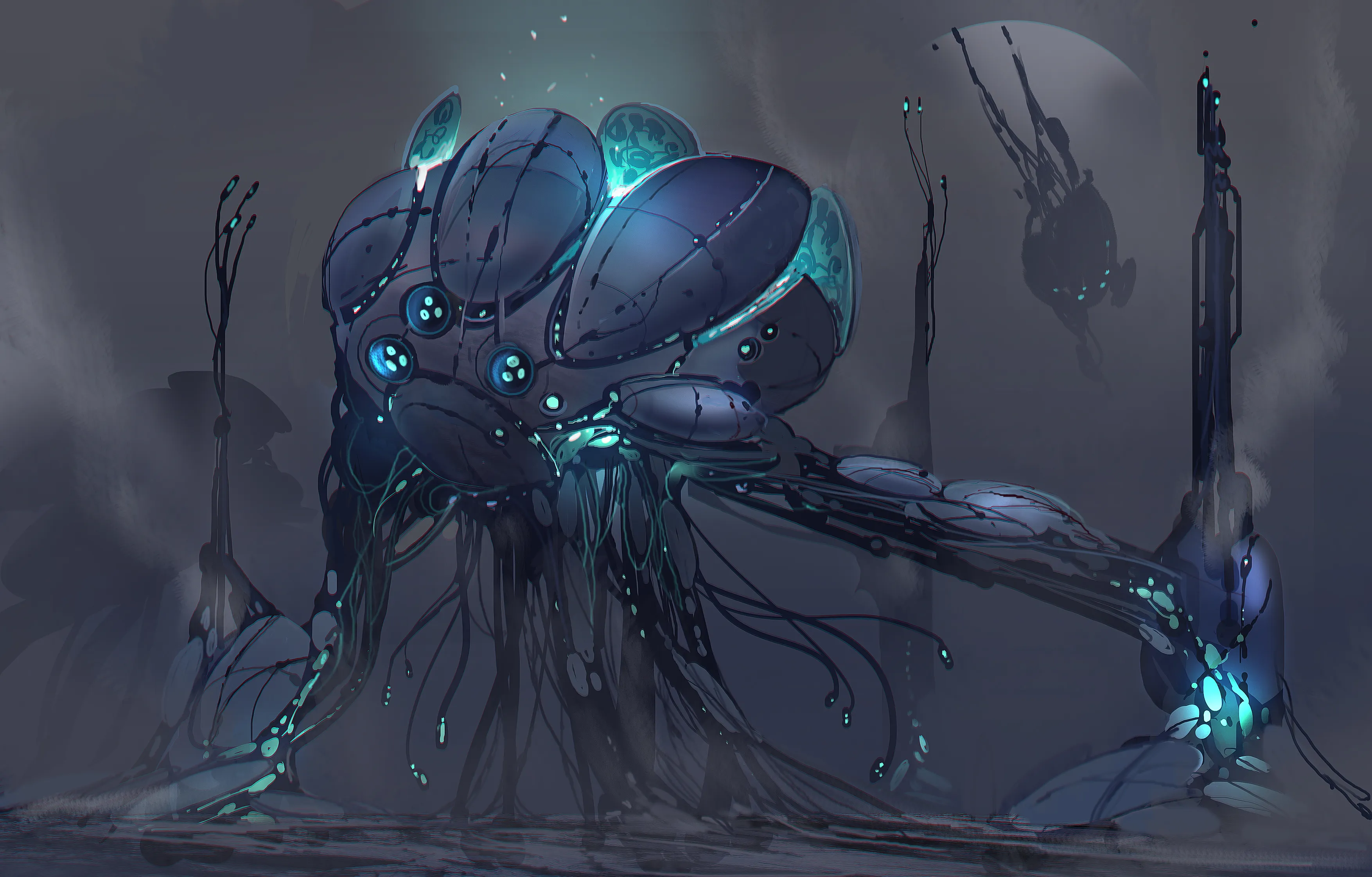 Servitors exploring a planet's surface Servitors exploring a planet's surface