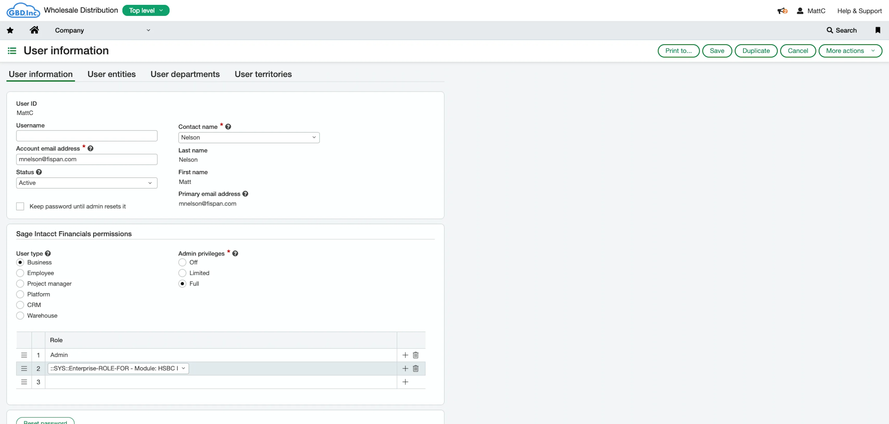 Add Roles to User Information