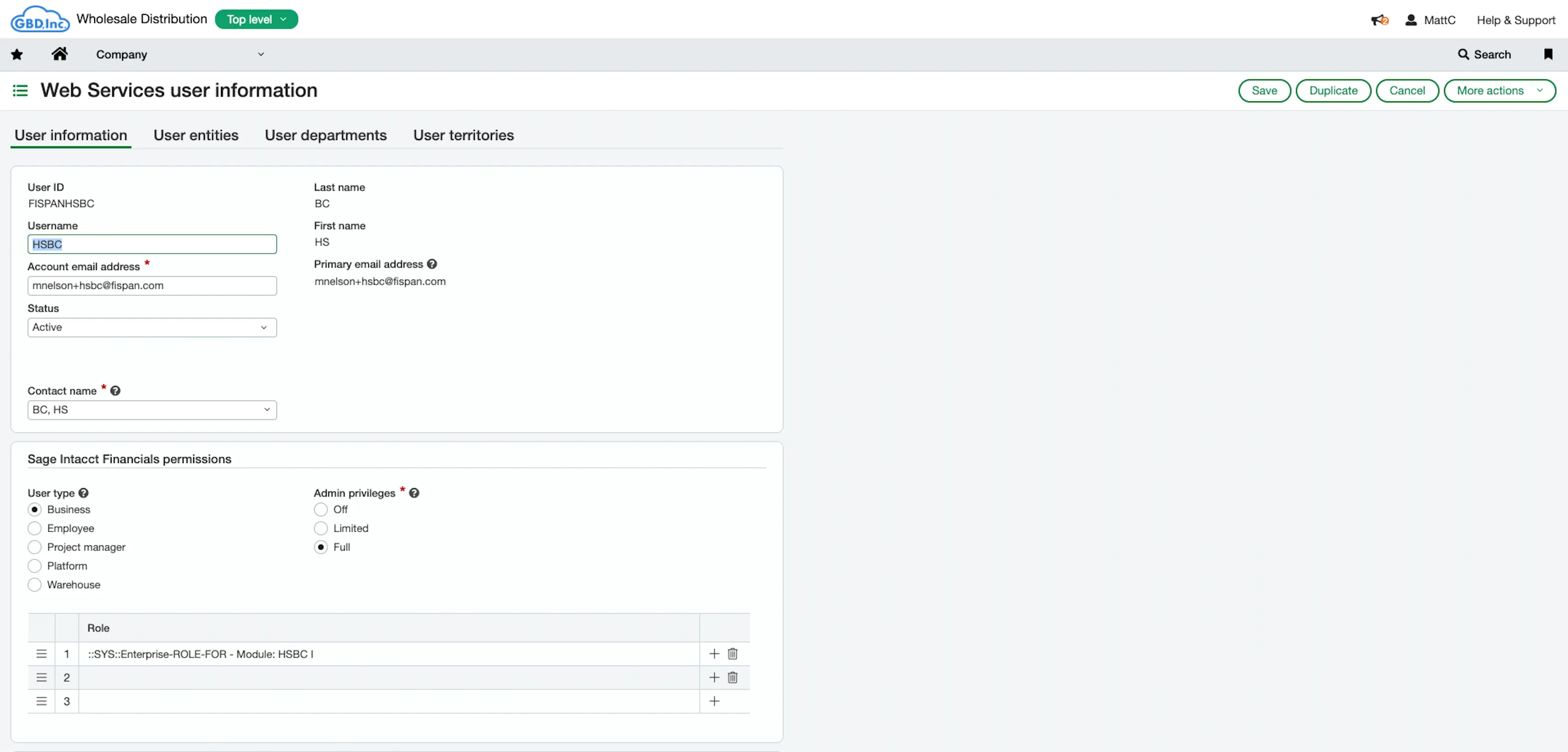 Web Services User Info Web Services User Info