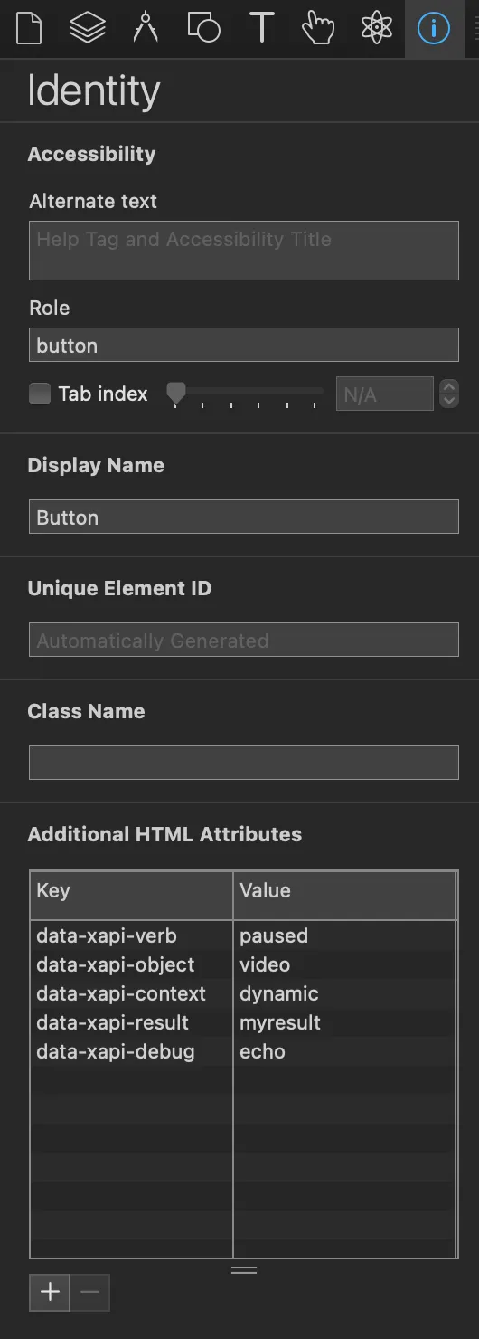 html attributes panel html attributes panel