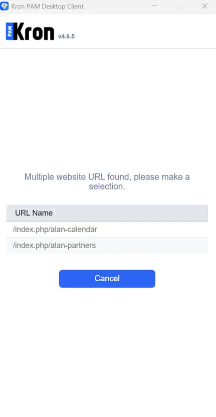 Correct Format of URLs if Kron PAM Desktop Client is used Correct Format of URLs if Kron PAM Desktop Client is used