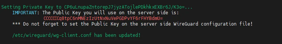 The Public Key that will be used on the Remote Access Portal (RAP)’s side