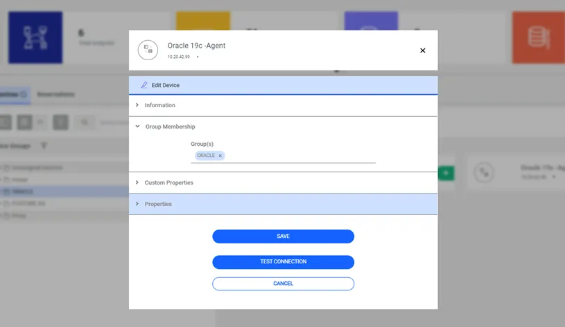  Database Device Addition / Group Membership Section
