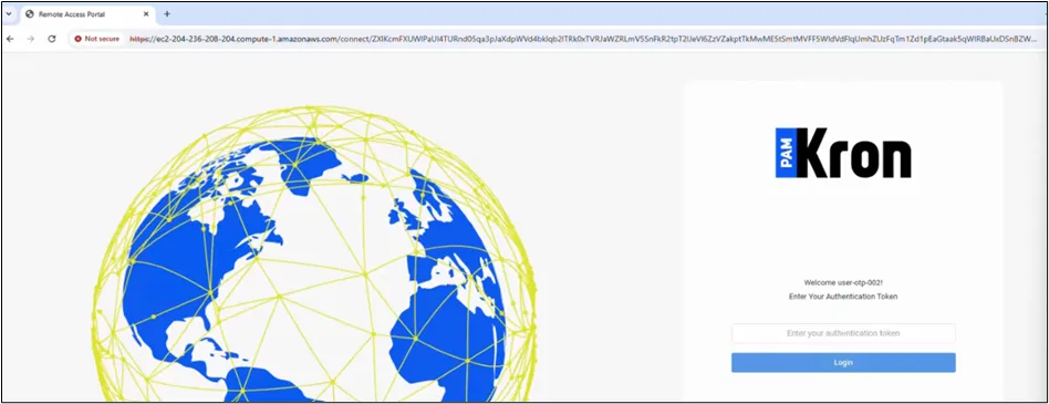 Pantalla OTP en el Remote Access Portal Pantalla OTP en el Remote Access Portal