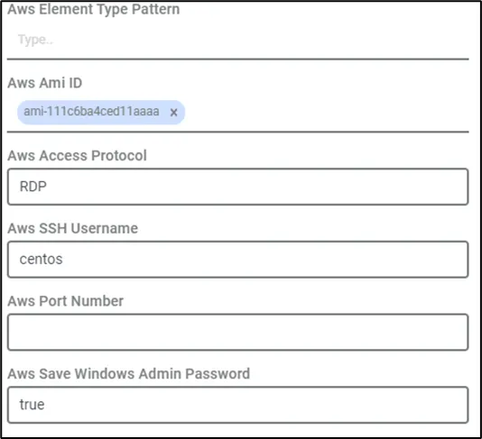 Windows Element Type Parameters Windows Element Type Parameters