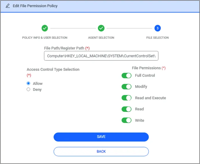 Giving required right for Registry