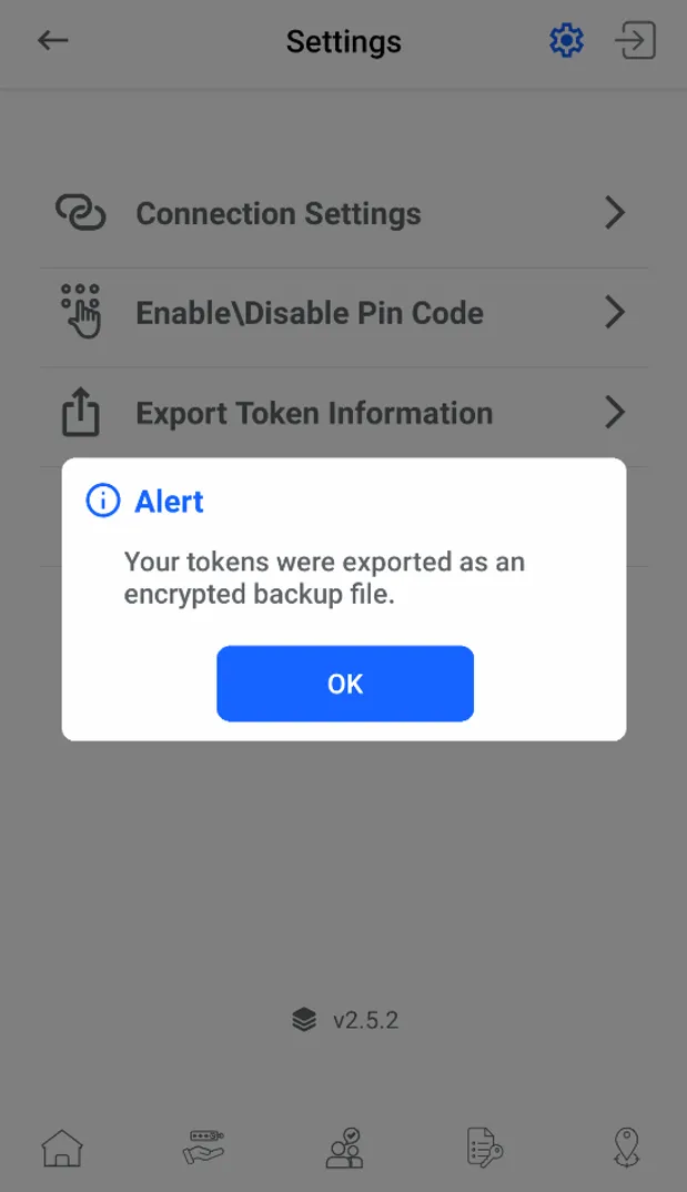 Save the encrypted backup file