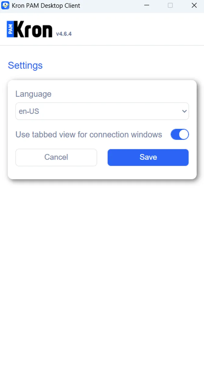 Configure the tabbed view for connections option