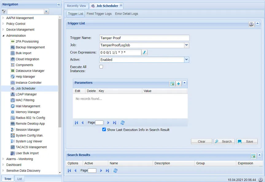 Job Scheduler Section